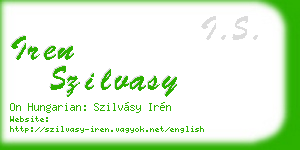 iren szilvasy business card